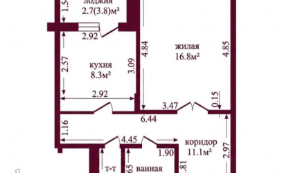 Купить 1-комнатную квартиру, Гродно, Курчатова, 24. Фото 13