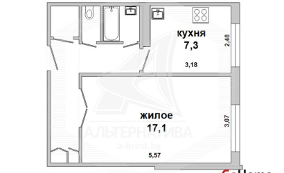 Купить 1-комнатную квартиру, Брест, Речица, ул. Пригородная. Фото 17