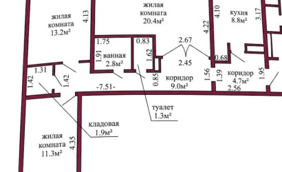 Купить 3-комнатную квартиру, Гродно, Дзержинского, 107. Фото 7
