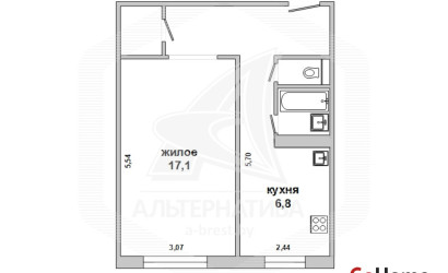 Купить 1-комнатную квартиру, Брест, Восток, ул. Орловская. Фото 14