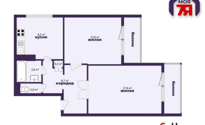 Купить 2-комнатную квартиру, Минск, Лынькова ул., 29/2 (Фрунзенский район). Фото 2