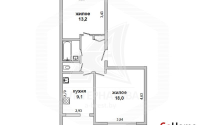 Купить 2-комнатную квартиру, Брест, Центр, наб. Франциска Скорины. Фото 11
