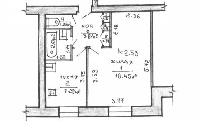 Купить 1-комнатную квартиру, Речица, Энергетиков ул., д.3