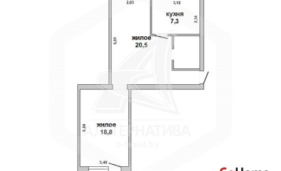 Купить 2-комнатную квартиру, Брест, Центр, б-р Космонавтов. Фото 12