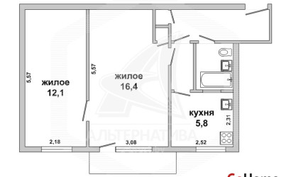 Купить 2-комнатную квартиру, Брест, Южный, ул. Жукова. Фото 9