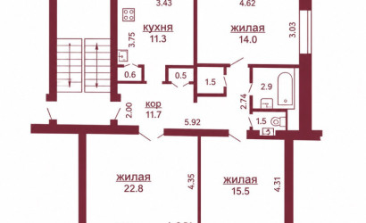 Купить 3-комнатную квартиру, Гродно, Терешковой, 23А. Фото 7