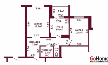 Купить 2-комнатную квартиру, Гродно, Огинского, 11. Фото 16