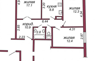 Купить 3-комнатную квартиру, Россь, 8 Марта, 8. Фото 13
