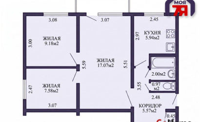 Купить 3-комнатную квартиру, Минск, Надеждинская ул., 7/2 (Ленинский район). Фото 16
