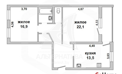Купить 2-комнатную квартиру, Брест, Центр, ул. Краснознаменная. Фото 12