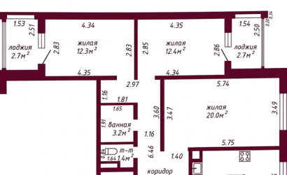 Купить 3-комнатную квартиру, Гродно, Малыщинская, 2А. Фото 14