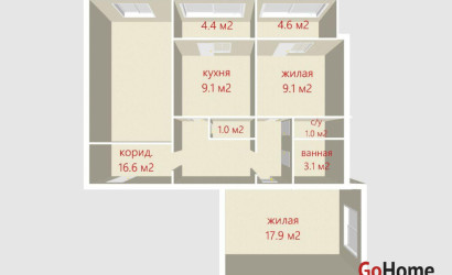 Купить 3-комнатную квартиру, Минск, Прушинских ул., 18 (Ленинский район). Фото 8