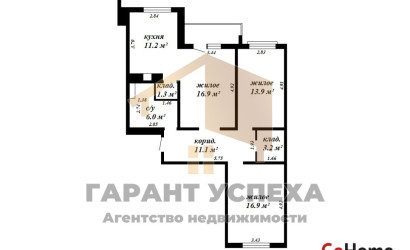 Купить 3-комнатную квартиру, Брест, ул. Героев обороны Брестской крепости, д. . Фото 19