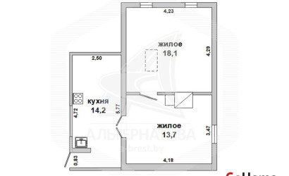 Купить 2-комнатную квартиру, Брест, Киевка, ул. Герцена. Фото 9