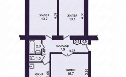 Купить 3-комнатную квартиру, Солигорск, Ленина ул., 6. Фото 2