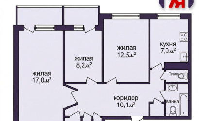 Купить 3-комнатную квартиру, Слуцк, Копыльская ул., 31. Фото 2