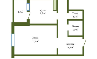 Купить 1-комнатную квартиру, Лида, 7 Ноября ул., 12. Фото 18