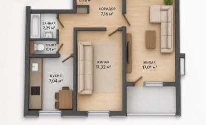 Купить 2-комнатную квартиру, Минск, Герасименко, 3 (Заводской район)
