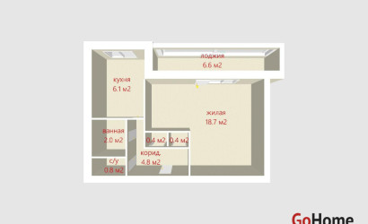 Купить 1-комнатную квартиру, Заславль, Микрорайон 1 м-н. Фото 30