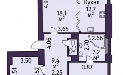 Купить 3-комнатную квартиру, Минск, Войсковый пер., 15 (Партизанский район). Фото 22