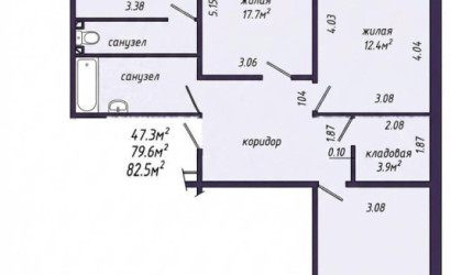Купить 3-комнатную квартиру, Минск, Павлины Медёлки ул., 15 (Центральный район). Фото 23