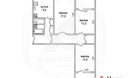 Купить 3-комнатную квартиру, Брест, Восток, пр-т Партизанский. Фото 29