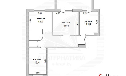 Купить 3-комнатную квартиру, Брест, Южный, пер. Жукова. Фото 17