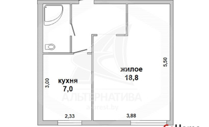 Купить 1-комнатную квартиру, Брест, Центр, ул. Карбышева. Фото 10