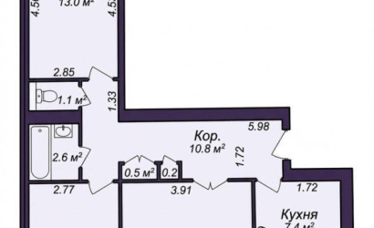 Купить 3-комнатную квартиру, Минск, Обойная ул., 4/2 (Центральный район). Фото 2
