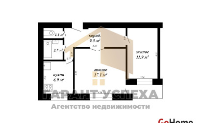 Купить 2-комнатную квартиру, Брест, ул. Смирнова. Фото 12