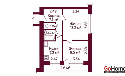 Купить 2-комнатную квартиру, Гродно, Захарова, 26. Фото 15