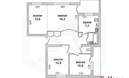 Купить 4-комнатную квартиру, Брест, Центр, ул. Крупской. Фото 1