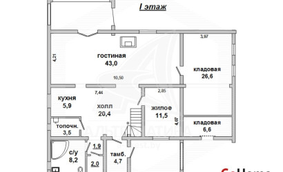  1-этаж.(48.4 м2), Страдечь(Знаменский с/с)