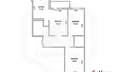 Купить 3-комнатную квартиру, Брест, Гобк, ул. Героев обороны Брестской крепости. Фото 1