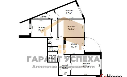 Купить 4-комнатную квартиру, Брест, ул. Волгоградская. Фото 20