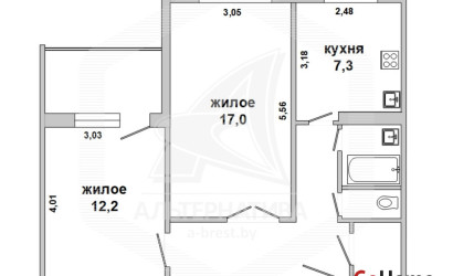 Купить 2-комнатную квартиру, Брест, Ковалево, ул. Октябрьской Революции. Фото 1