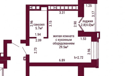  3-этаж.(36.5 м2), Гродно(Клецкова, 102)