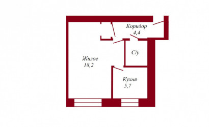 Купить 1-комнатную квартиру, Пинск, Брестская, 118. Фото 7
