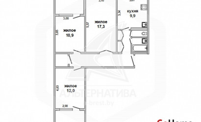 Купить 3-комнатную квартиру, Брест, Центр, ул. Кирова