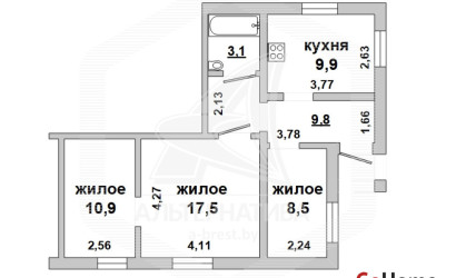Купить 3-комнатную квартиру, Брест, Граевка, ул. Шишкина. Фото 1