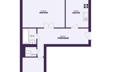 Купить 2-комнатную квартиру, Солигорск, Железнодорожная ул., 16. Фото 2