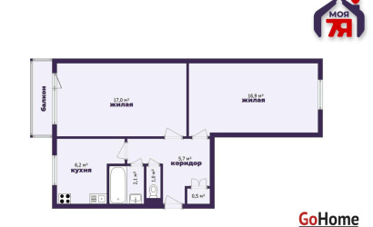 Купить 2-комнатную квартиру, Минск, Калиновского ул., 76 (Первомайский район). Фото 2