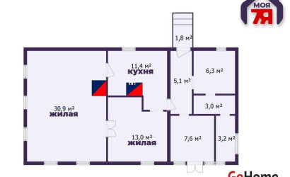  1-этаж.(82.3 м2), Воложин(Набережная ул.)