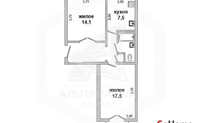 Купить 2-комнатную квартиру, Брест, Центр, ул. Комсомольская. Фото 9