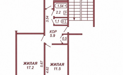 Купить 2-комнатную квартиру, Гродно, Комарова, 22А. Фото 13