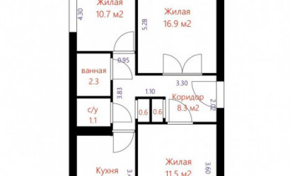 Купить 3-комнатную квартиру, Вишневка, Центральный пер.. Фото 17