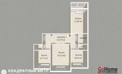 Купить 3-комнатную квартиру, Минск, Некрасова ул., 33 (Советский район). Фото 26