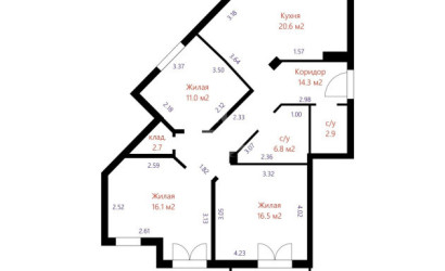 Купить 3-комнатную квартиру, Минск, Дзержинского просп., 26 (Московский район). Фото 24