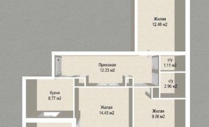 Купить 3-комнатную квартиру, Борисов, Строителей ул., 47. Фото 2