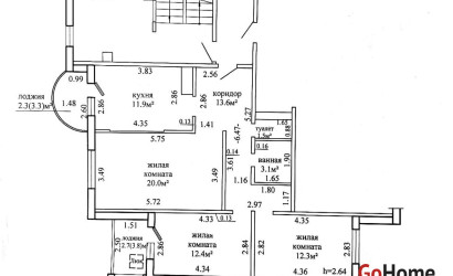 Купить 3-комнатную квартиру, Гродно, Дзержинского, 127Б. Фото 14